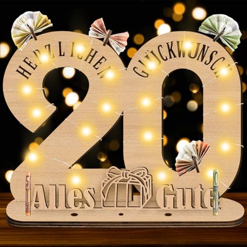 Herbst 20 Geburtstag Geschenk Mädchen Junge, 20. Geburtstag Geschenk Mädchen Originelle Holz-Schild mit LED Gästebuch, Geldgeschenke für Jubiläum Personalisierbares Herbst 20 Geburtstag Geschenk Mädchen Junge, 20. Geburtstag Geschenk Mädchen Originelle Holz-Schild mit LED Gästebuch, Geldgeschenke für Jubiläum Personalisierbares von Herbst