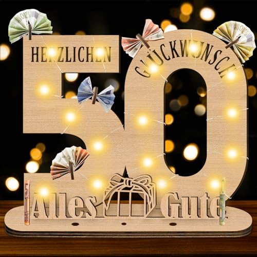 Herbst 50 Geburtstag Frauen Männer, 50 Geburtstag Deko Originelle Geschenk Holz-Schild mit LED Gästebuch, Mann Frau Deko Geldgeschenke für Jubiläum, Personalisierbares Geschenk Herbst 50 Geburtstag Frauen Männer, 50 Geburtstag Deko Originelle Geschenk Holz-Schild mit LED Gästebuch, Mann Frau Deko Geldgeschenke für Jubiläum, Personalisierbares Geschenk von Herbst
