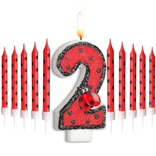Herdear Marienkäfer Nummer 1-9 Geburtstag Kuchenkerze Ziffern Geburtstagskerzen Geburtstagsdeko Schwarz Rot Marienkäfer Punkt Tortenkerzen Marienkäfer Kerzen für 2. Geburtstag Baby Party (Nummer 2) Herdear Marienkäfer Nummer 1-9 Geburtstag Kuchenkerze Ziffern Geburtstagskerzen Geburtstagsdeko Schwarz Rot Marienkäfer Punkt Tortenkerzen Marienkäfer Kerzen für 2. Geburtstag Baby Party (Nummer 2) von Herdear