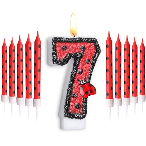 Herdear Marienkäfer Nummer 1-9 Geburtstag Kuchenkerze Ziffern Geburtstagskerzen Geburtstagsdeko Schwarz Rot Marienkäfer Punkt Tortenkerzen Marienkäfer Kerzen für 7. Geburtstag Baby Party (Nummer 7) Herdear Marienkäfer Nummer 1-9 Geburtstag Kuchenkerze Ziffern Geburtstagskerzen Geburtstagsdeko Schwarz Rot Marienkäfer Punkt Tortenkerzen Marienkäfer Kerzen für 7. Geburtstag Baby Party (Nummer 7) von Herdear