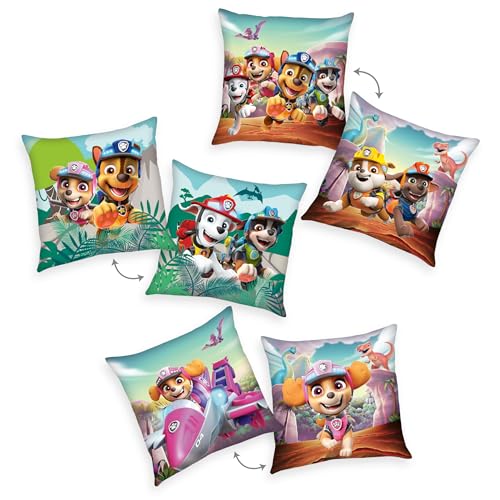 Herding Kissen, Paw Patrol Dino Rescue, 40 x 40 cm, 3er Set, Weiches Deko- und Kuschelkissen für Kinder, 100% Polyester Herding Kissen, Paw Patrol Dino Rescue, 40 x 40 cm, 3er Set, Weiches Deko- und Kuschelkissen für Kinder, 100% Polyester von Herding