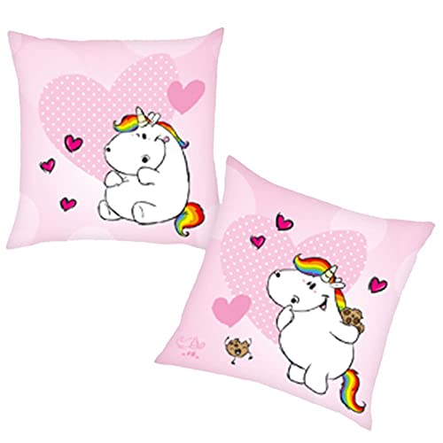 Rosa Herz | Pummeleinhorn | 40 x 40 cm | Kinder Deko-Kissen Rosa Herz | Pummeleinhorn | 40 x 40 cm | Kinder Deko-Kissen von Herding
