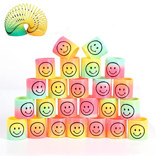 Herefun 24 Stück Regenbogenspirale Springs Magic Rainbow Puzzle Mitgebsel Kindergeburtstag Lernspielzeug Gastgeschenke Party Tasche Füllstoffe Spielzeug für Kinder Party von Herefun