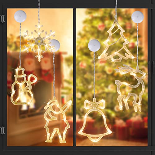 Herefun LED Vorhang Lichterkette, Fensterlicht Hängend, 6er Set LED Weihnachtsbeleuchtung Batteriebetriebene mit Saugnapf, LED Lichtervorhang für Innen Außen Balkon Fensterdeko, Weihnachtsdeko Herefun LED Vorhang Lichterkette, Fensterlicht Hängend, 6er Set LED Weihnachtsbeleuchtung Batteriebetriebene mit Saugnapf, LED Lichtervorhang für Innen Außen Balkon Fensterdeko, Weihnachtsdeko von Herefun