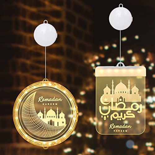 Herefun Ramadan Dekoration Lichter, Ramadan Eid Mubarak Dekoration LED Lampe, Eid Ramadan Dekorative Fee Licht für Zuhause, Büro, Geschenke (Mondburg) von Herefun