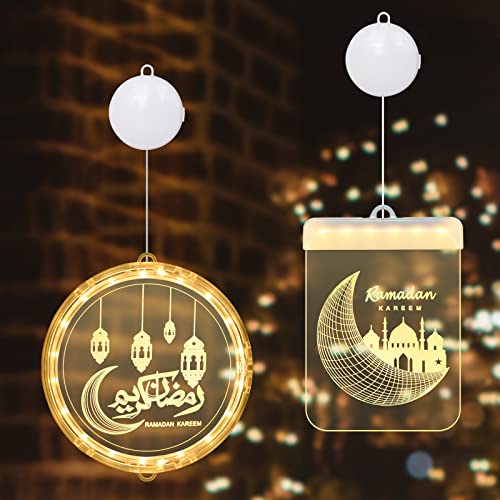 Herefun Ramadan Dekoration Lichter, Ramadan Eid Mubarak Dekoration LED Lampe, Eid Ramadan Dekorative Fee Licht für Zuhause, Büro, Eid Mubarak Geschenke (Sesamöl Lampe) von Herefun