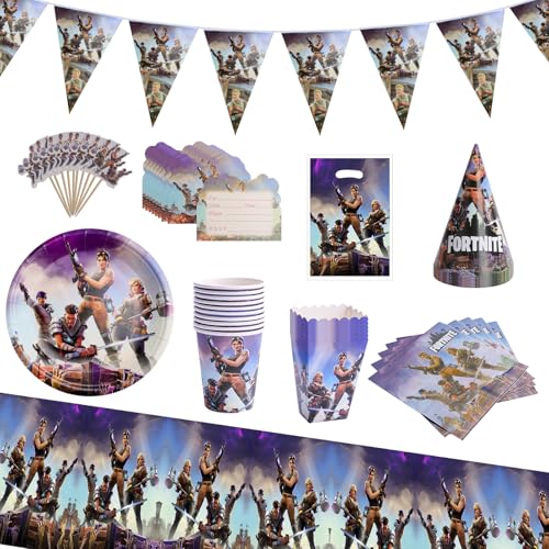 Herenear 137Pcs Wiederverwendbares Partyzubehör Set, Video Gaming Thema Geburtstagsparty, Kinderspiel Partygeschirr & Dekoration, Kinderpartyset für Spielefans, Tischdekoration Geburtstag Herenear 137Pcs Wiederverwendbares Partyzubehör Set, Video Gaming Thema Geburtstagsparty, Kinderspiel Partygeschirr & Dekoration, Kinderpartyset für Spielefans, Tischdekoration Geburtstag von Herenear