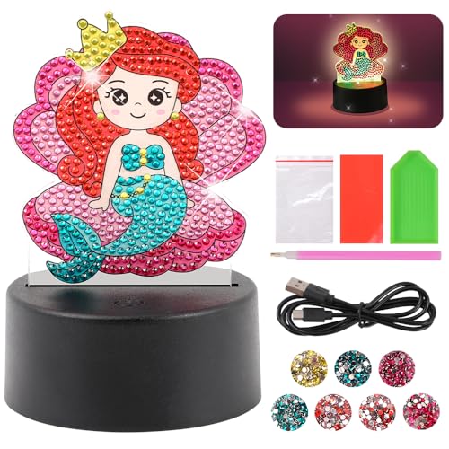 Herenear Basteln Mädchen 4 5 6 7 8 9 Jahre, 3D Diamond Painting Nachtlicht, Meerjungfrauen Kreative Bastelset Spielzeug, DIY Diamond Painting Lampe für Kinder, Weihnachten Geschenk für Mädchen Herenear Basteln Mädchen 4 5 6 7 8 9 Jahre, 3D Diamond Painting Nachtlicht, Meerjungfrauen Kreative Bastelset Spielzeug, DIY Diamond Painting Lampe für Kinder, Weihnachten Geschenk für Mädchen von Herenear