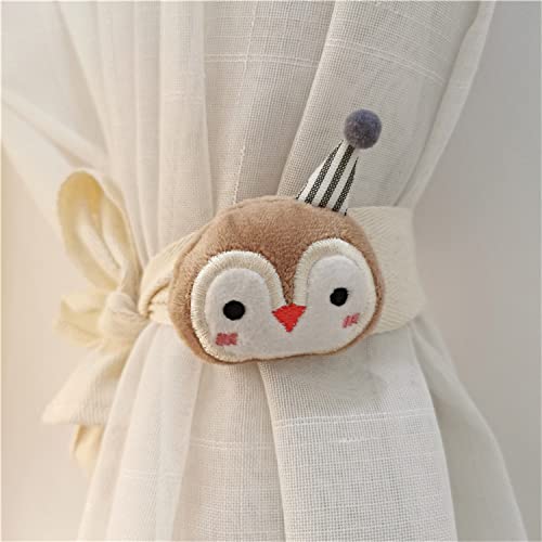 Herfair 2 Stück Gardinenclips Raffhalter Seil, Cartoon Bär Vorhanghalter, Bär Vorhang Raffhalter, Gardinen Haken Ringe Bär für Kinderzimmer Dekoration (Pinguin) von Herfair