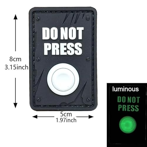 DO NOT PRESS Patch Glow in The Dark Taktische PVC Klettpatch Gummi Aufnäher Mit Klettverschluss (YB-TH965-P00411-1) von Herfair
