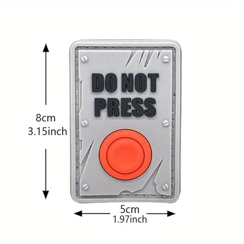 DO NOT PRESS Patch Glow in The Dark Taktische PVC Klettpatch Gummi Aufnäher Mit Klettverschluss (YB-TH965-P00411-2) von Herfair