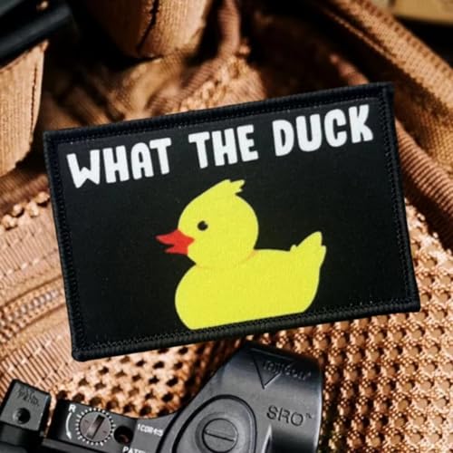 Fun Patches Militär Patch - "What The Animal Duck" Klett Patches, Aufnäher taktische Moral Badge, Klettpatches, Für Taktische Kleidung Rucksack Baseballkappe von Herfair
