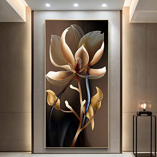 Herfair 5D Diamant Painting Erwachsene Blumen Prickelnd Leuchtend Diamond Painting Bilder xxl, DIY Diamant Malerei Kits Bilder für Wanddekoration (A,40x70cm) von Herfair