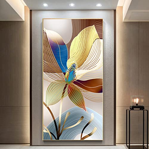 Herfair 5D Diamant Painting Erwachsene Blumen Prickelnd Leuchtend Diamond Painting Bilder xxl, DIY Diamant Malerei Kits Bilder für Wanddekoration (B,50x90cm) von Herfair