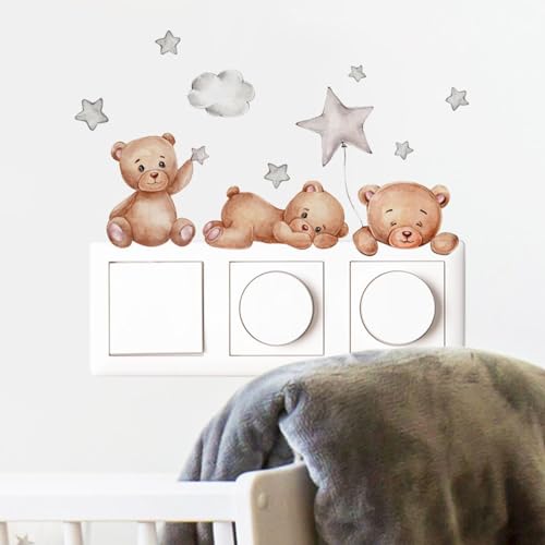 Herfair 6 Stück Schalter Aufkleber Licht, Bär Wandaufkleber, Wolken Wandsticker Babyzimmer Tiere Lichtschalter Sticker Selbstklebende Schalter Aufkleber, Licht Schalter Deko für Kinderzimmer Herfair 6 Stück Schalter Aufkleber Licht, Bär Wandaufkleber, Wolken Wandsticker Babyzimmer Tiere Lichtschalter Sticker Selbstklebende Schalter Aufkleber, Licht Schalter Deko für Kinderzimmer von Herfair