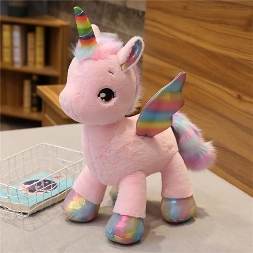 Herfair Einhorn Kuscheltier, Plüsch Einhorn Plüschtier Einhorn Tier Stofftier Plüsch Kuschelig Plüschkissen Puppe Spielzeug für Kinder Geschenk Mädchen Baby (Rosa,40cm) von Herfair