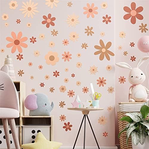 Herfair Gänseblümchen Wandsticker Kinderzimmer Boho Wandsticker Aufkleber Daisy Wandtattoo Selbstklebend Wandaufkleber für Kinderzimmer Wanddekor (Gänseblümchen) von Herfair
