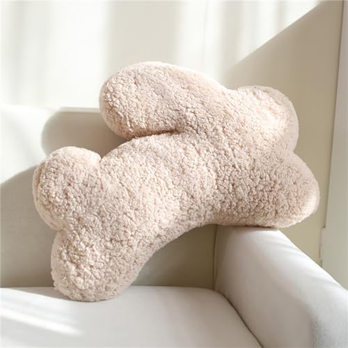 Herfair Kissen Kaninchen Kinder Kuschelkissen, Weiche Flauschige Hase Form Dekokissen, Plüsch Kissen Dekokissen für Kinder & Erwachsene Geschenkidee 50cm (Kaffeefarbe) von Herfair