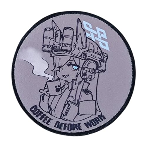 Herfair Klett Patch “Coffee Before Work” Patches Klett Militär Aufnäher DIY Deko Klettpatches für Rucksack Bundeswehr Jacke von Herfair