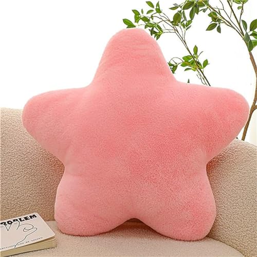 Herfair Kuschelkissen Kinder Sternkissen, Weiche Flauschige Sternform Zierkissen Sofakissen, Plüsch Kissen Dekokissen für Kinderzimmer Schlafzimmer Deko (Rosa,40 cm) von Herfair