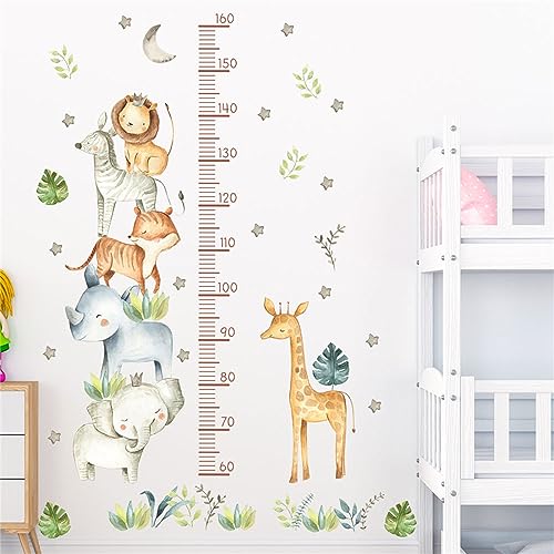 Herfair Messlatte Kinder Höhe Diagramm Wandtattoo Wildtiere Messlatte Kinderzimmer Wandsticker Selbstklebende Wandaufkleber Messlatten Wand Stickers für Kinderzimmer (Giraffe) von Herfair