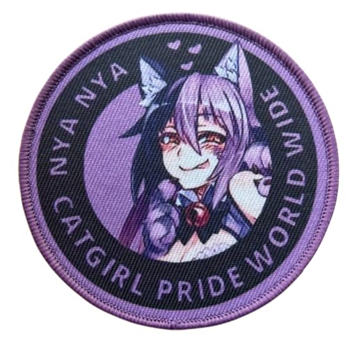 Herfair Patches Klett “Catgirl Nya Nya” Militär Patch Klett Patch DIY Deko Klettpatches für Rucksack Kappen Kleidung von Herfair