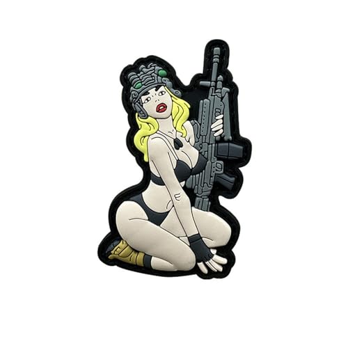 Herfair Patches Klett Militär Patch "Bikini-Mädchen" PVC Klett Patch DIY Deko Klettpatches für Rucksack Baseballkappe von Herfair