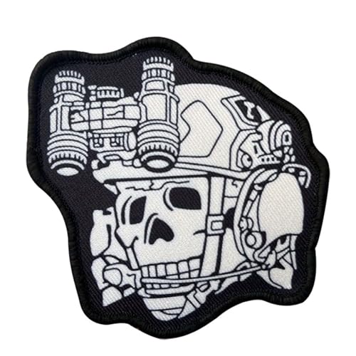 Herfair Patches Klett Militär Patch Klett Skelett Aufnäher DIY Deko Klettpatches für Rucksack Kappen Kleidung von Herfair