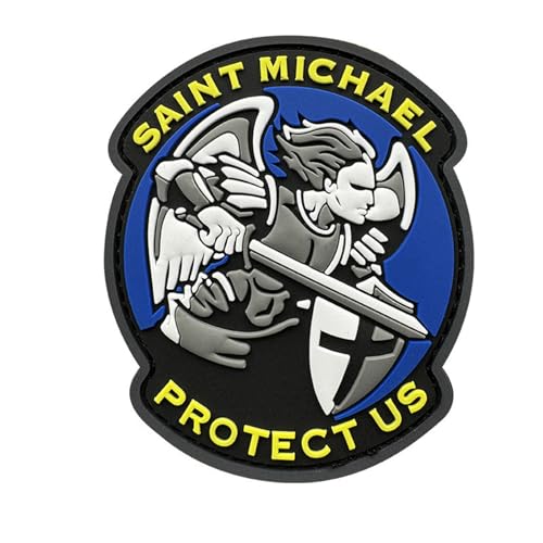 Herfair Patches Klett PVC Klett Patch "Saint Michael Protect Us" Militär Patch DIY Deko Klettpatches für Rucksack Baseballkappe von Herfair