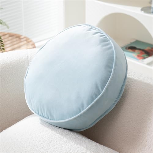 Herfair Runde Kissen Plüsch Sitzkissen Dekokissen 3D Rundes Kopfkissen Zierkissen Sitzpolster Asthetik Kissen Sofa Kissen für Wohnzimmer Schlafzimmer Decor (Hellblau) von Herfair