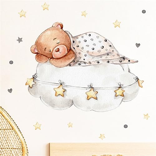 Herfair Wandtattoo Kinderzimmer Deko Wandsticker, Gute Nacht Bär Wandaufkleber Babyzimmer Wanddeko Aufkleber Geschenk für Junge und Mädchen Herfair Wandtattoo Kinderzimmer Deko Wandsticker, Gute Nacht Bär Wandaufkleber Babyzimmer Wanddeko Aufkleber Geschenk für Junge und Mädchen von Herfair