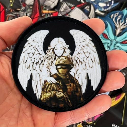 Klett Patch „Unter Dem Schutz Des Khakifarbenen Engels“.Lustiges Patches Klett Taktisches Moral Hook Loop Patch Aufnäher Für DIY Kleidung Rucksack Uniform Weste Jacken Klett Patch „Unter Dem Schutz Des Khakifarbenen Engels“.Lustiges Patches Klett Taktisches Moral Hook Loop Patch Aufnäher Für DIY Kleidung Rucksack Uniform Weste Jacken von Herfair