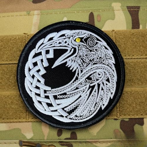 Klett Patch "Crow" Embroidered Patch Klett Für Kleidung Rucksäcke Taktische Moral Militär Patches Aufkleber Abzeichen Klettbänder von Herfair
