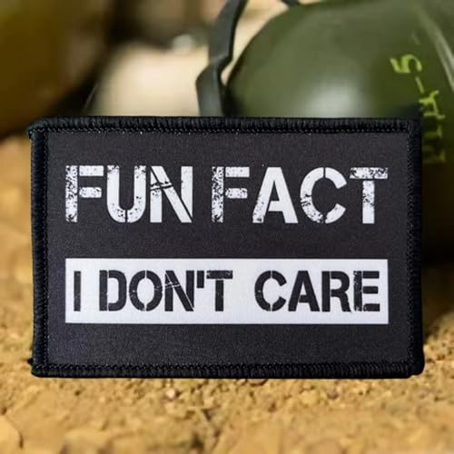 Klett Patch "Fun Fact I Don't Care" Patches Klett Drucken Taktische Moral Militär Abzeichen Patches Für Taktische Kleidung Rucksack Baseballkappe Uniform von Herfair
