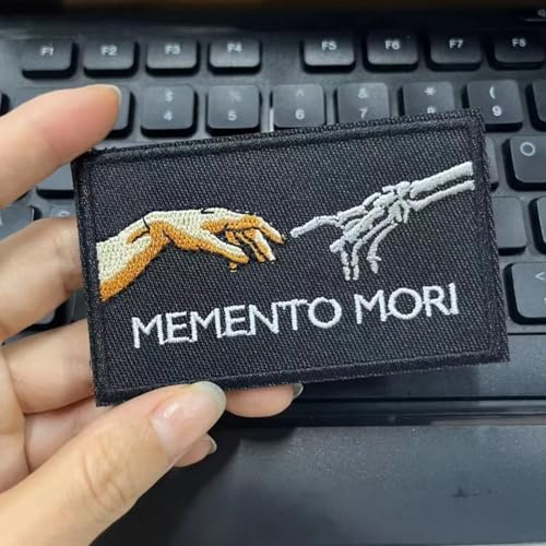 Klett Patch "MEMENTO MORI" Skeleton Fingers Embroidered Patch Klett Für Kleidung Rucksäcke Taktische Moral Militär Patches Aufkleber Abzeichen Baseballkappe Weste Patches Klett Patch "MEMENTO MORI" Skeleton Fingers Embroidered Patch Klett Für Kleidung Rucksäcke Taktische Moral Militär Patches Aufkleber Abzeichen Baseballkappe Weste Patches von Herfair