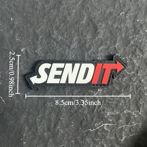 Taktischer Klettverschluss, "SEND IT", PVC-Material Klett Patch, Geeignet Für Westen, Jacken, Rucksäcke, T-Shirts, Etc. (YB-CUSTOM-1489) von Herfair
