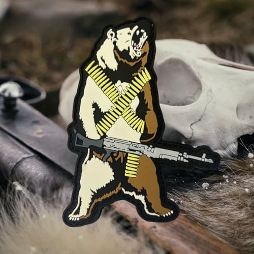 Taktischer Klettverschluss, "Taktischer Bär Mit Maschinengewehr", PVC-Material Klett Patch, Geeignet Für Westen, Jacken, Rucksäcke, T-Shirts, Etc. Taktischer Klettverschluss, "Taktischer Bär Mit Maschinengewehr", PVC-Material Klett Patch, Geeignet Für Westen, Jacken, Rucksäcke, T-Shirts, Etc. von Herfair