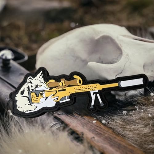 Taktischer Klettverschluss, "The Wolf That's Shooting",.PVC-Material Klett Patch, Geeignet Für Westen, Jacken, Rucksäcke, T-Shirts, Etc. Taktischer Klettverschluss, "The Wolf That's Shooting",.PVC-Material Klett Patch, Geeignet Für Westen, Jacken, Rucksäcke, T-Shirts, Etc. von Herfair