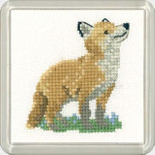 Heritage Kreuzstich Set Aida "Fuchsjunges (A)", Zählmuster, CFFC1173-A, Coaster size 7,5x7,5cm von Heritage Crafts