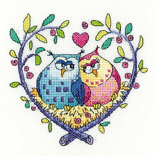 Heritage Kreuzstich Set Aida "Liebe Eulen", Zählmuster, BFLO1435-A, 10,5x10,5cm Heritage Kreuzstich Set Aida "Liebe Eulen", Zählmuster, BFLO1435-A, 10,5x10,5cm von Heritage Crafts