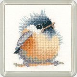 Heritage Kreuzstich Set Aida "Meise (A)", Zählmuster, CFCD1190-A, Coaster size 7,5x7,5cm von Heritage