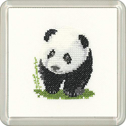 Heritage Kreuzstich Set Aida "Panda", Zählmuster, CFPA1514-A, Coaster size 7,5x7,5cm von Heritage Crafts