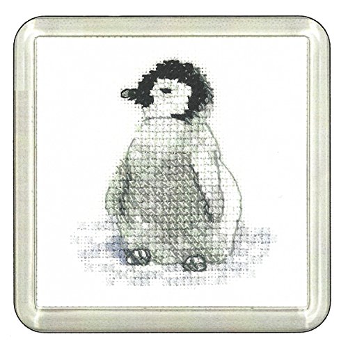 Heritage Kreuzstich Set Aida "Pinguinküken (A)", Zählmuster, CFPE1393-A, Coaster size 7,5x7,5cm von Heritage