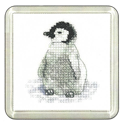 Heritage Kreuzstich Set Aida "Pinguinküken (A)", Zählmuster, CFPE1393-A, Coaster size 7,5x7,5cm von Heritage Crafts