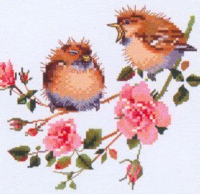 Heritage Kreuzstich Set Aida "Rose-Küken-Chat (A)", Zählmuster, VPRO778-A, 15x13,5cm von Heritage Crafts