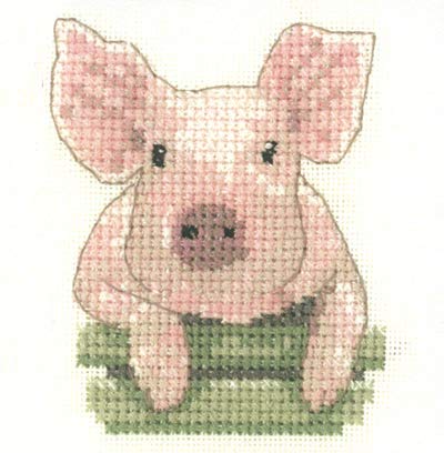 Heritage Kreuzstich Set Aida "Schwein (A)", Zählmuster, LFPG1159-A, 6x7,5cm von Heritage