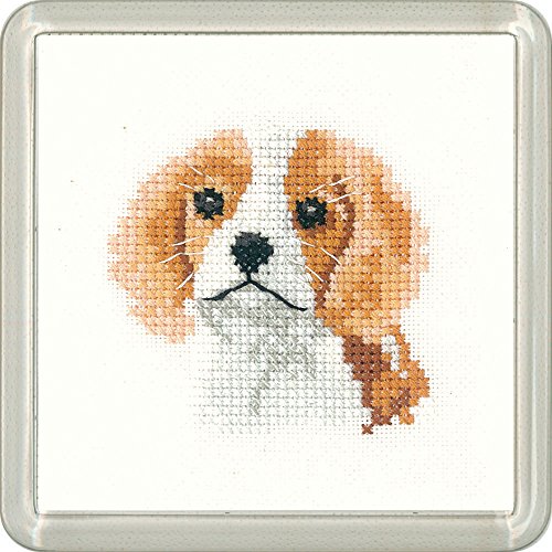 Heritage Kreuzstich Set Aida "Spaniel-Welpe (A)", Zählmuster, CFSN1451-A, Coaster size 7,5x7,5cm von Heritage Crafts