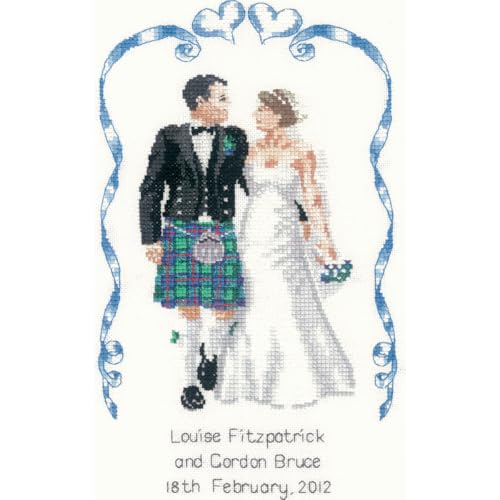 Heritage Kreuzstich Set Zählstoff "Schottische Hochzeit (L)", Zählmuster, PUSW1030-E, 21x12,5cm von Heritage Crafts