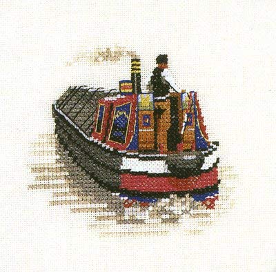 Heritage Kreuzstich Set Zählstoff "Traditionelles schmales Boot (L)", Zählmuster, NBTN945-E, 9,5x8,5cm von Heritage Crafts