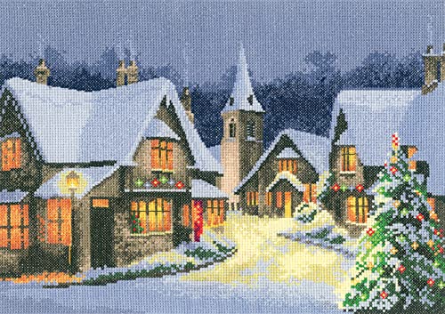 Heritage Kreuzstich Set Zählstoff "Weihnachtsdorf (L)", Zählmuster, JCXV1244-E, 31x22cm von Heritage Crafts